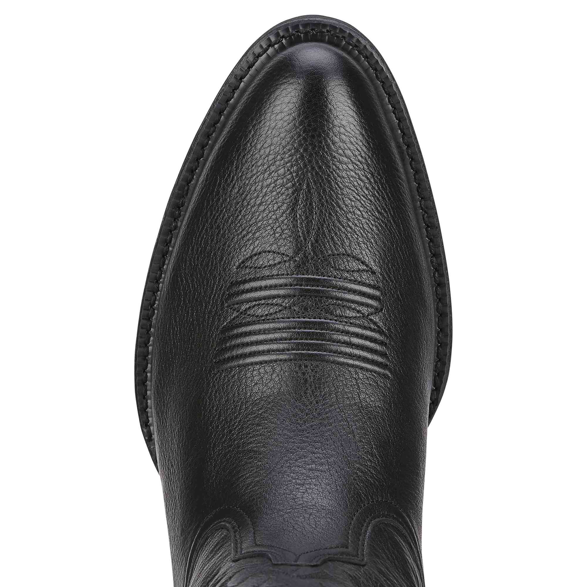 Ariat Men's Black Deertan Heritage R Toe Western Boots 10002218 - Image 6