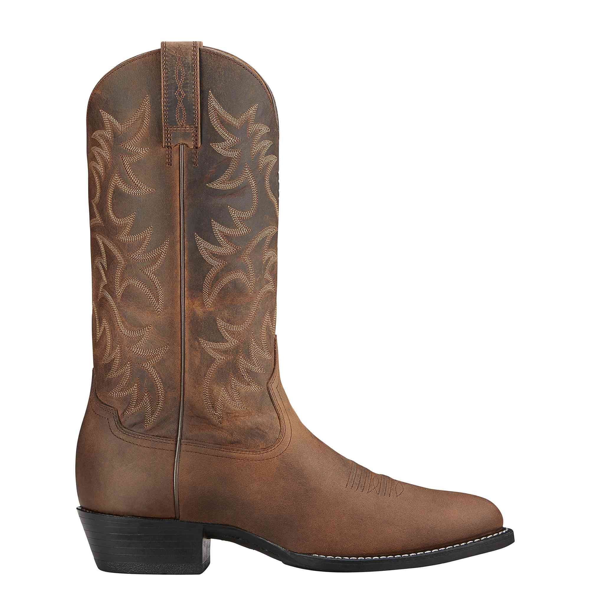 Ariat Men's Heritage Distressed Brown R Toe Western Boots 10002204 - Image 3