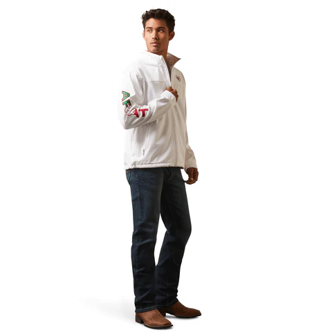 Ariat Men's New Team White Soft Shell Jacket 10043549 - Image 6