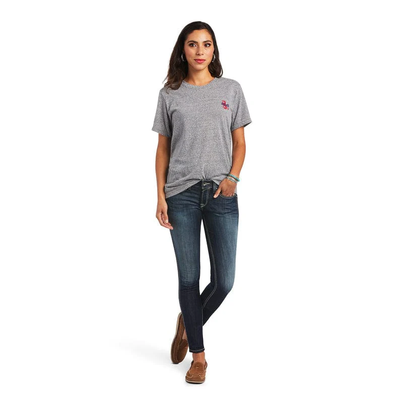 Ariat Women's Singing the Blues Charcoal Gray Short Sleeve T-Shirt 10040511 - Image 4