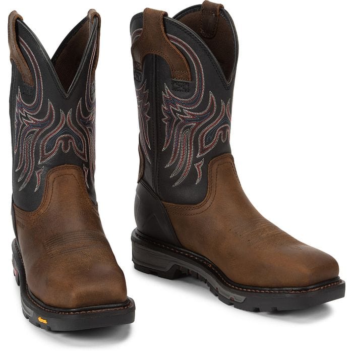 Justin Men's Commander-X5 Tanker Black Steel Toe Work Boots WK2104 - Image 7