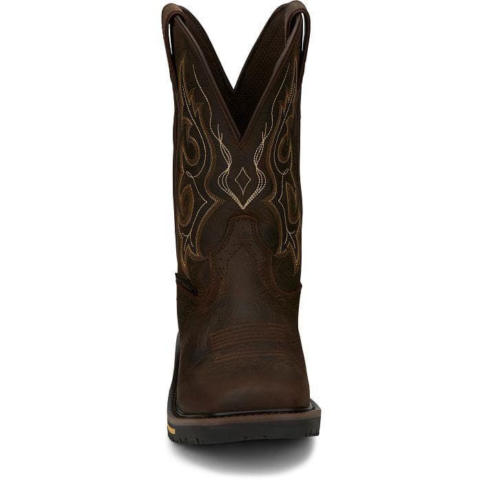 Justin Men's Hybred® Joist Aged Brown Waterproof Work Boots SE4624 - Image 6