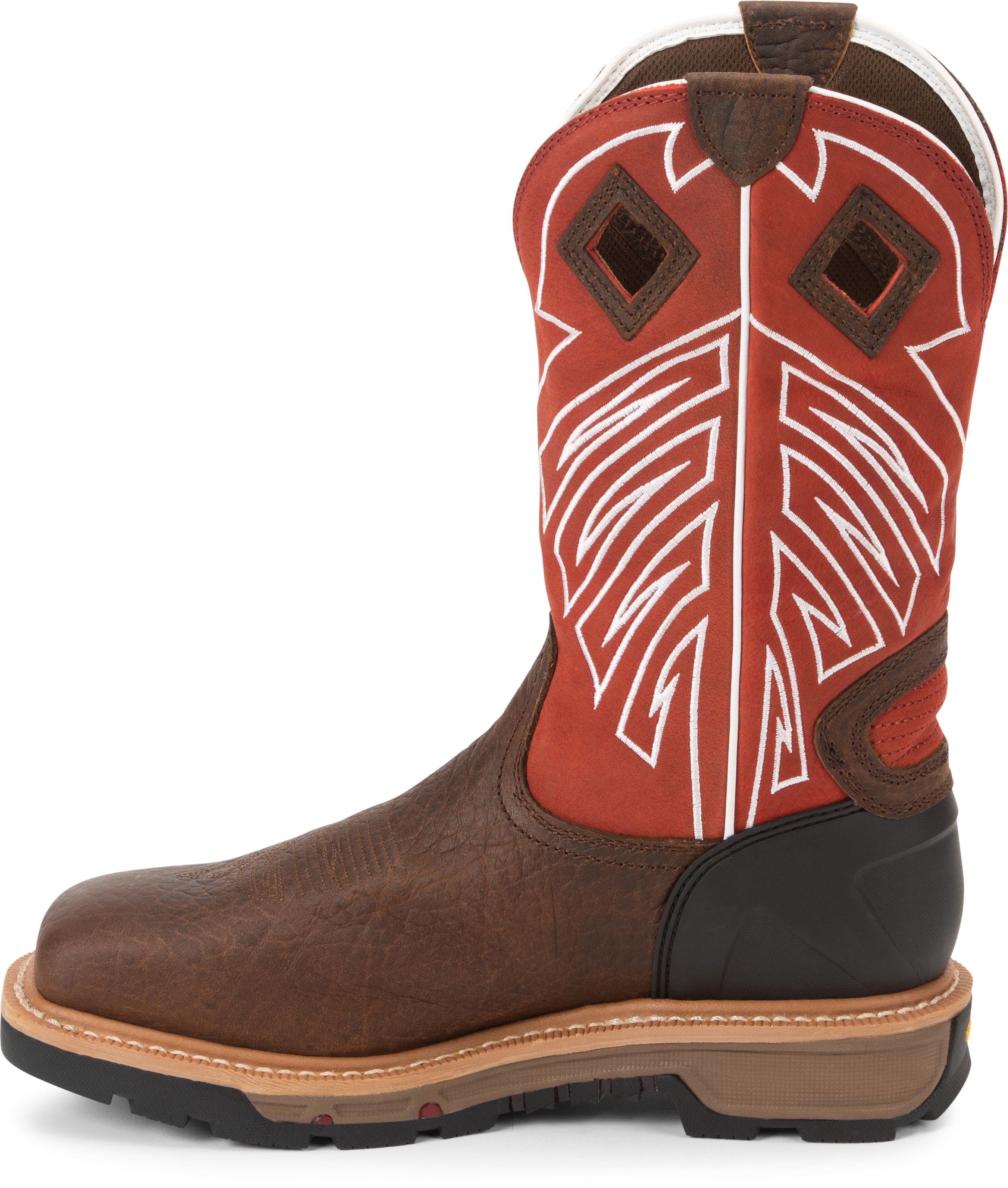 Justin Men's Roughneck Walnut Brown Steel Toe Waterproof Work Boots WK2115 - Image 4