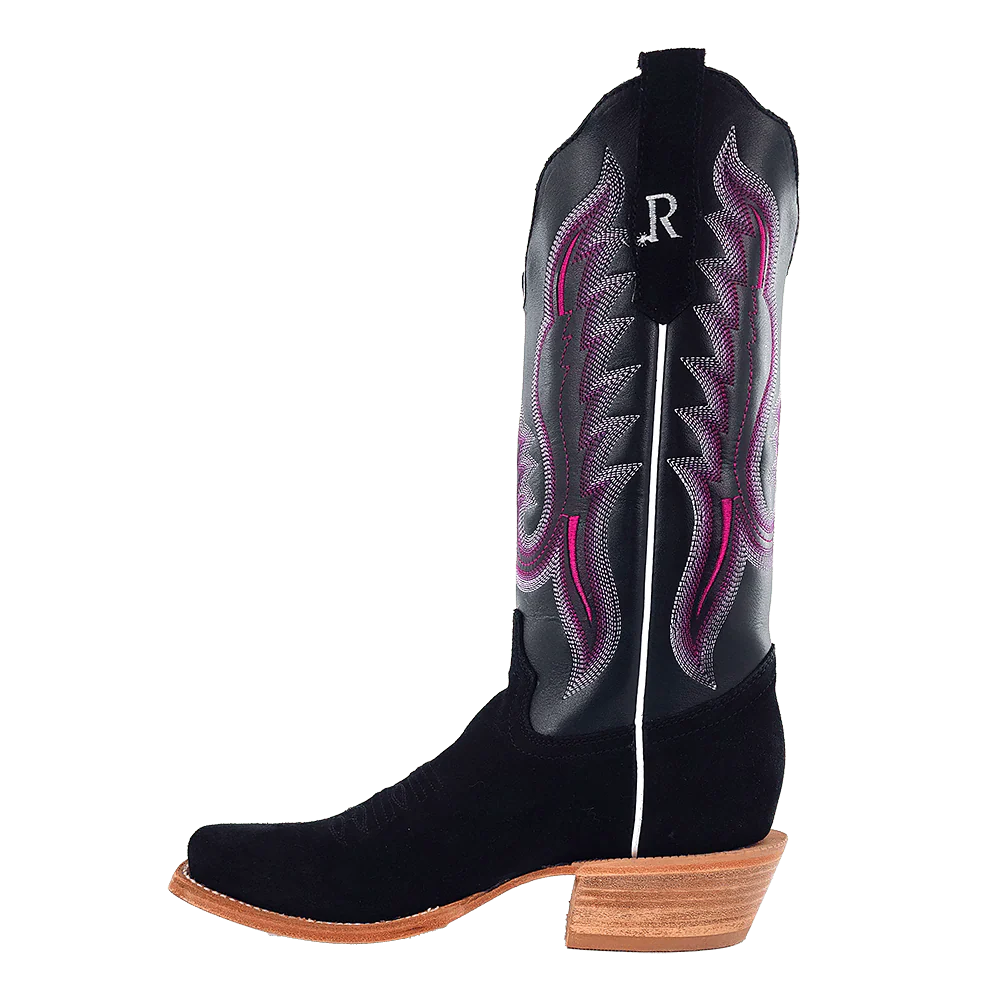 R. Watson Women's Black Rough Out Western Boots RWL8400-1 - Image 3
